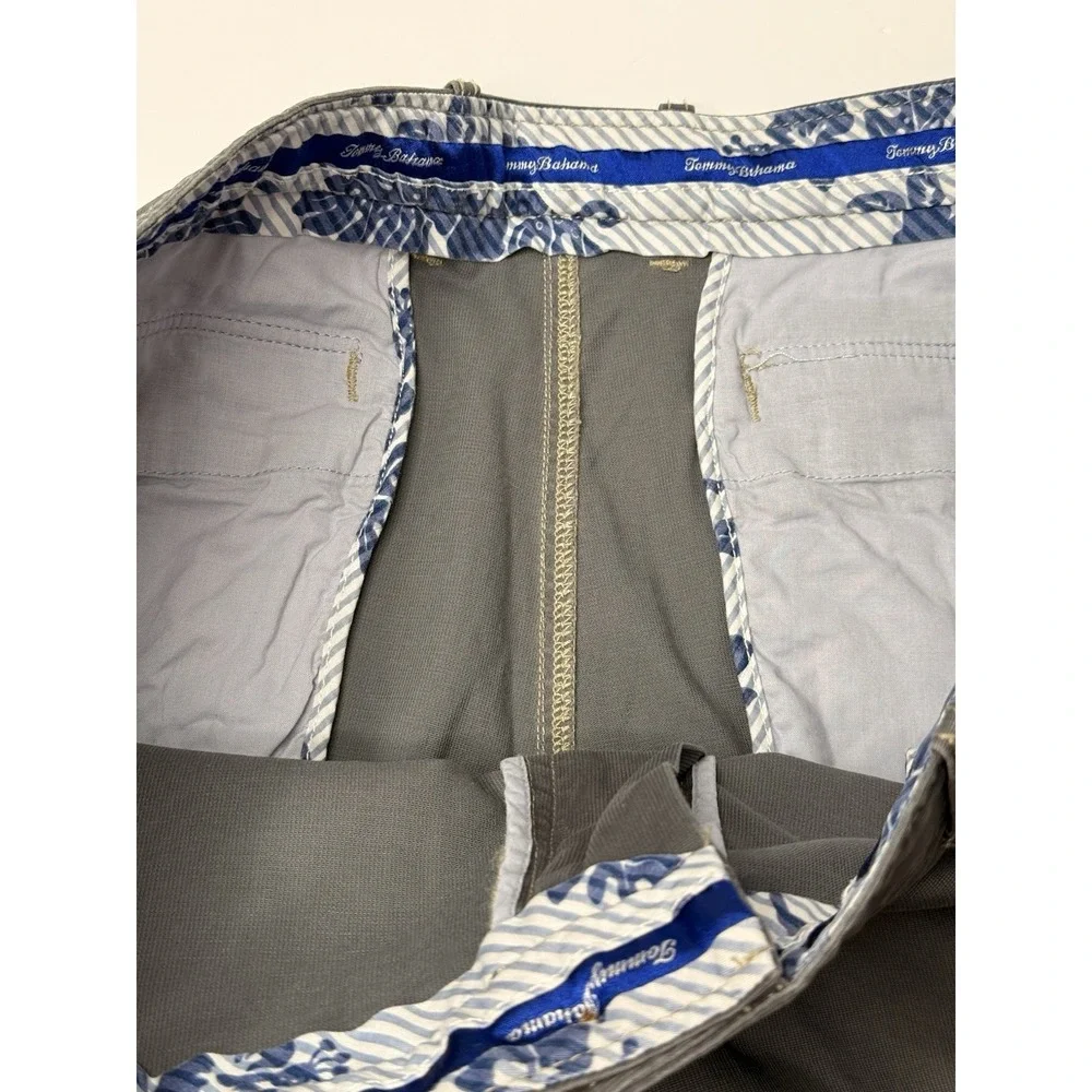 Tommy Bahama Mens Boracay Chino Short Size 38 Gray Preppy Travel Dad Stretch